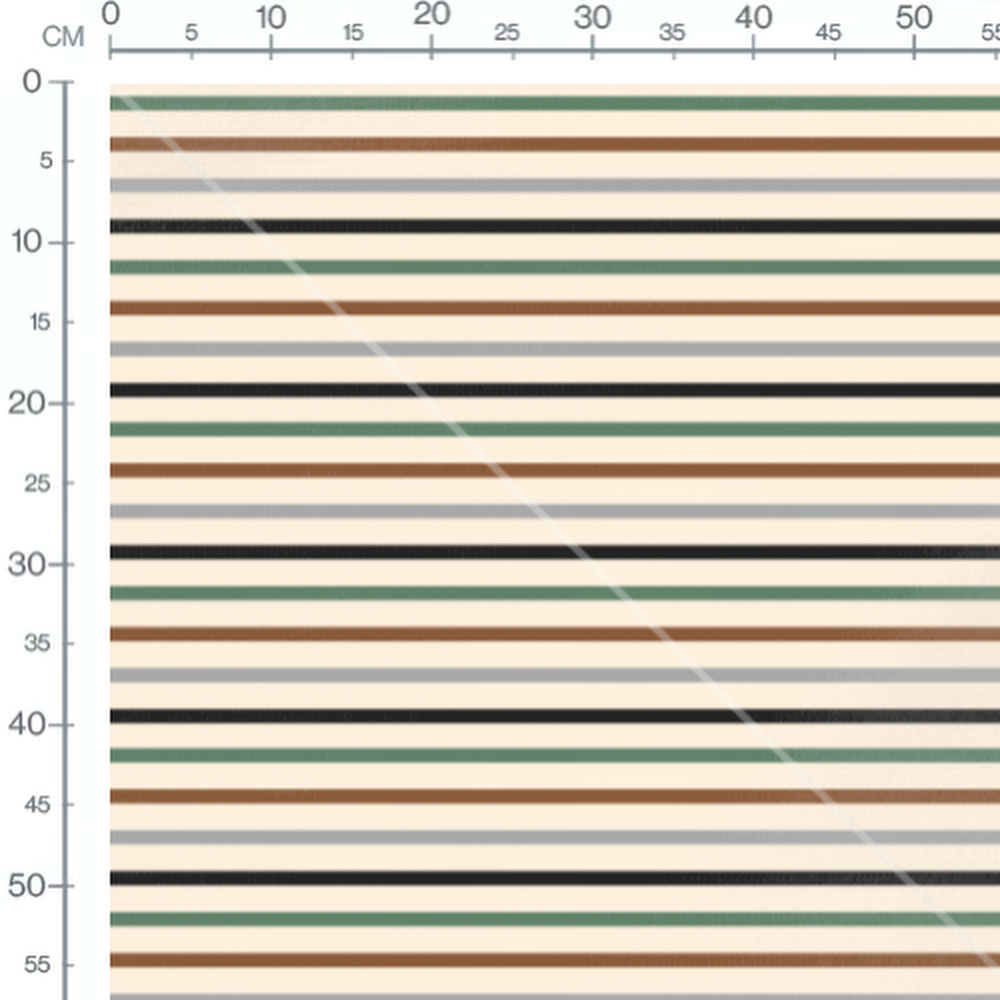 Tissu - Rayures marron et noir sur beige