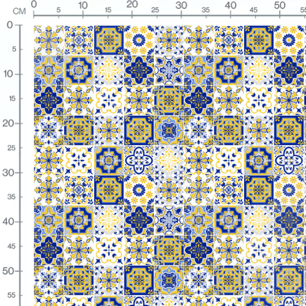 Tissu - Carreaux symétriques élégants