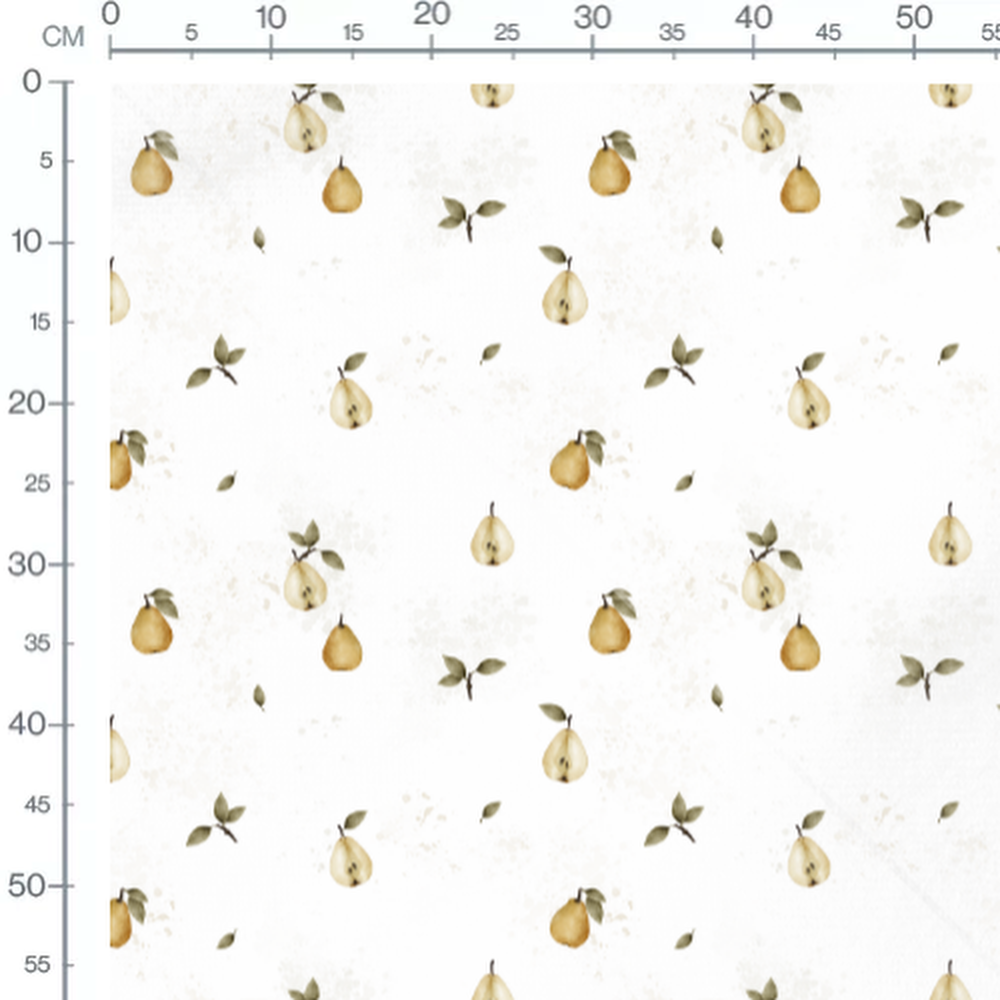 Tissu - Poires jaunes et vertes