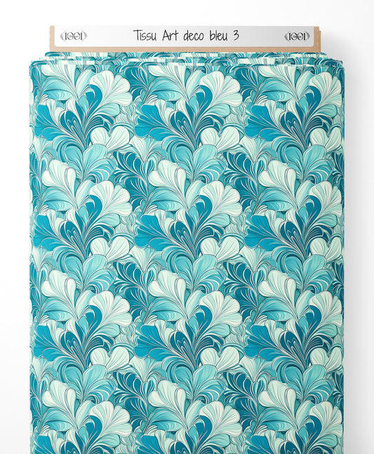 Tissu - Art deco bleu 3