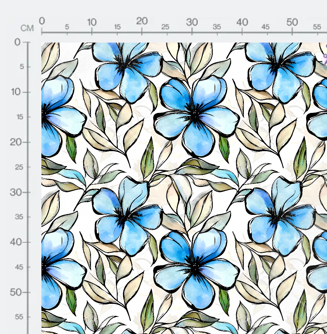Tissu - water flowers 3