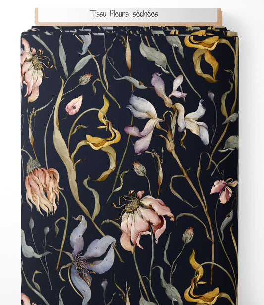 Tissu - Fleurs séchées