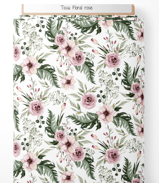 Tissu - Floral rose