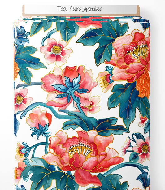 Tissu - Fleurs Japonaises