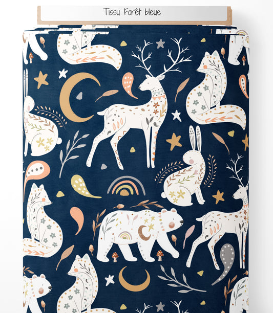 Tissu - Forêt bleue