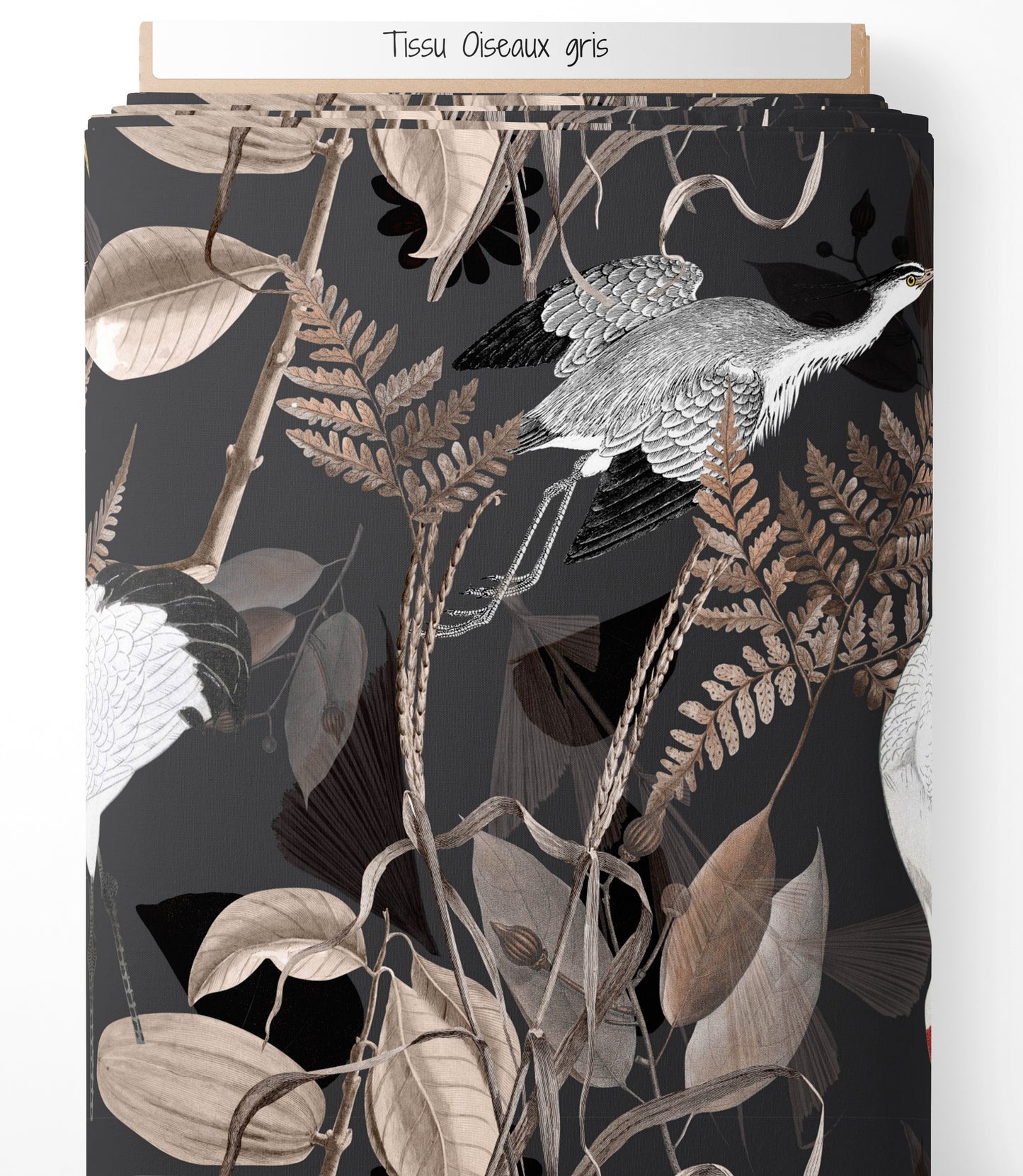 Tissu - Oiseaux gris