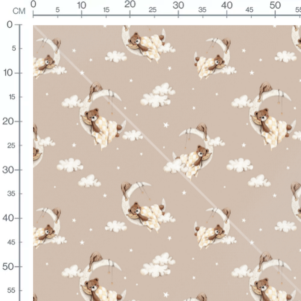 Tissu - Oursons avec chapeaux de nuit