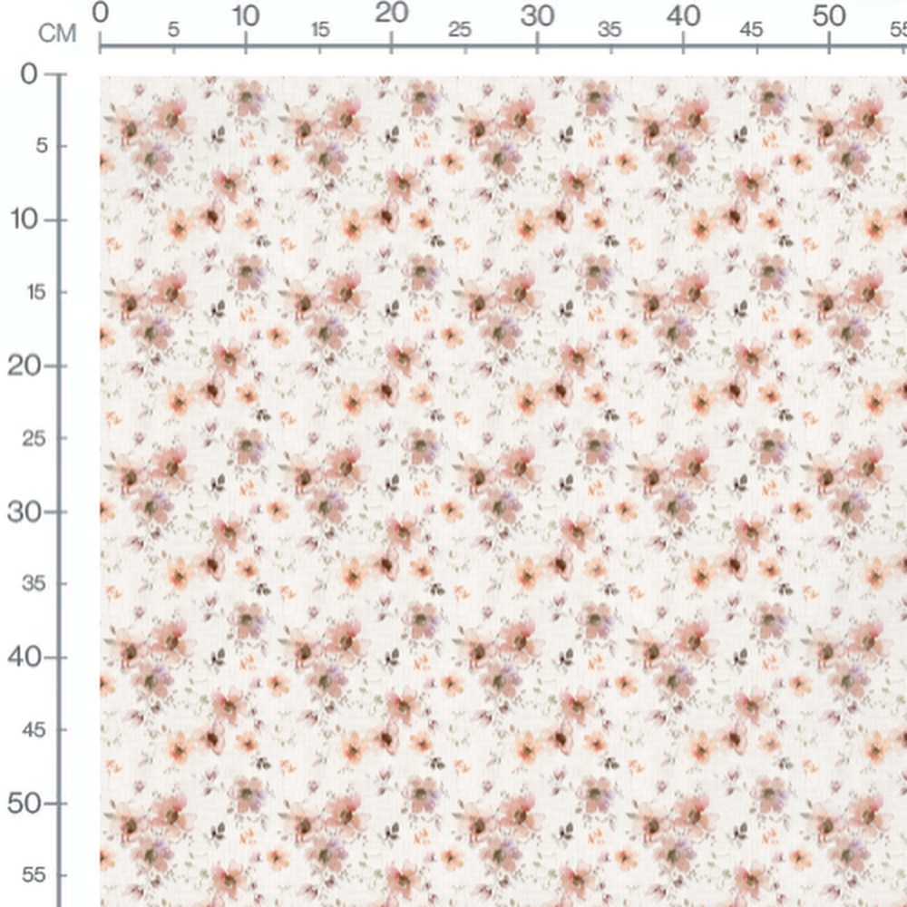 Tissu - Fleurs roses et mauves douces