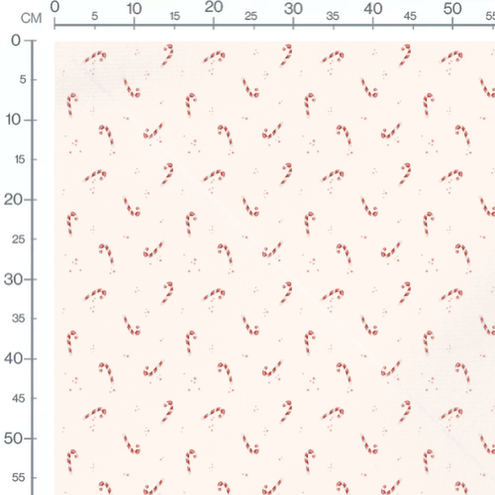 Tissu - Sucres d'orge sur fond crème