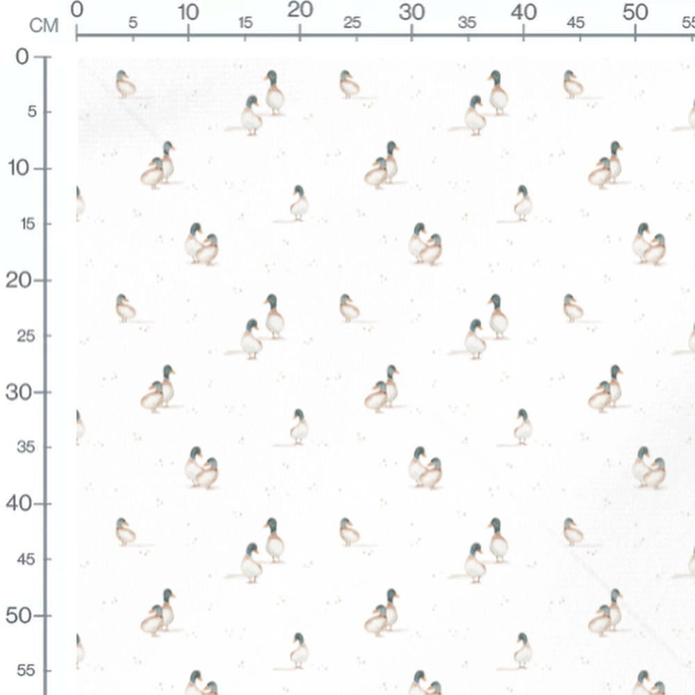 Tissu - Canards aquarelle fond blanc