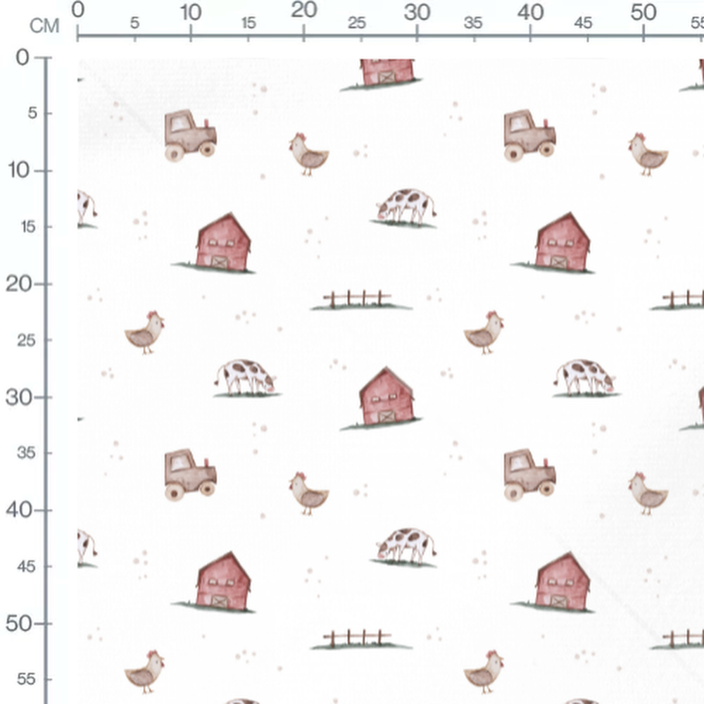 Tissu - Animaux et bâtiments de ferme