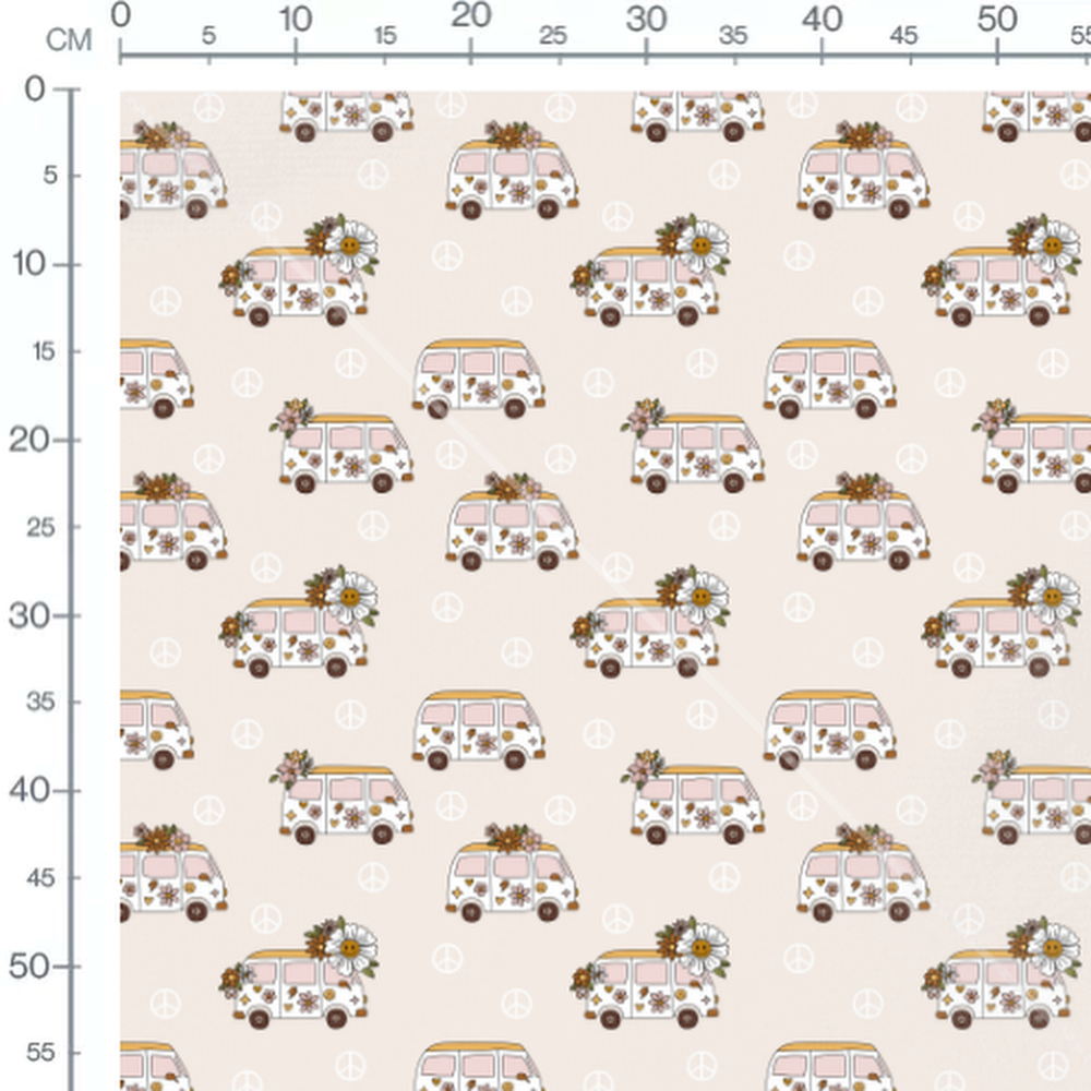 Tissu - Vans fleuris rétro