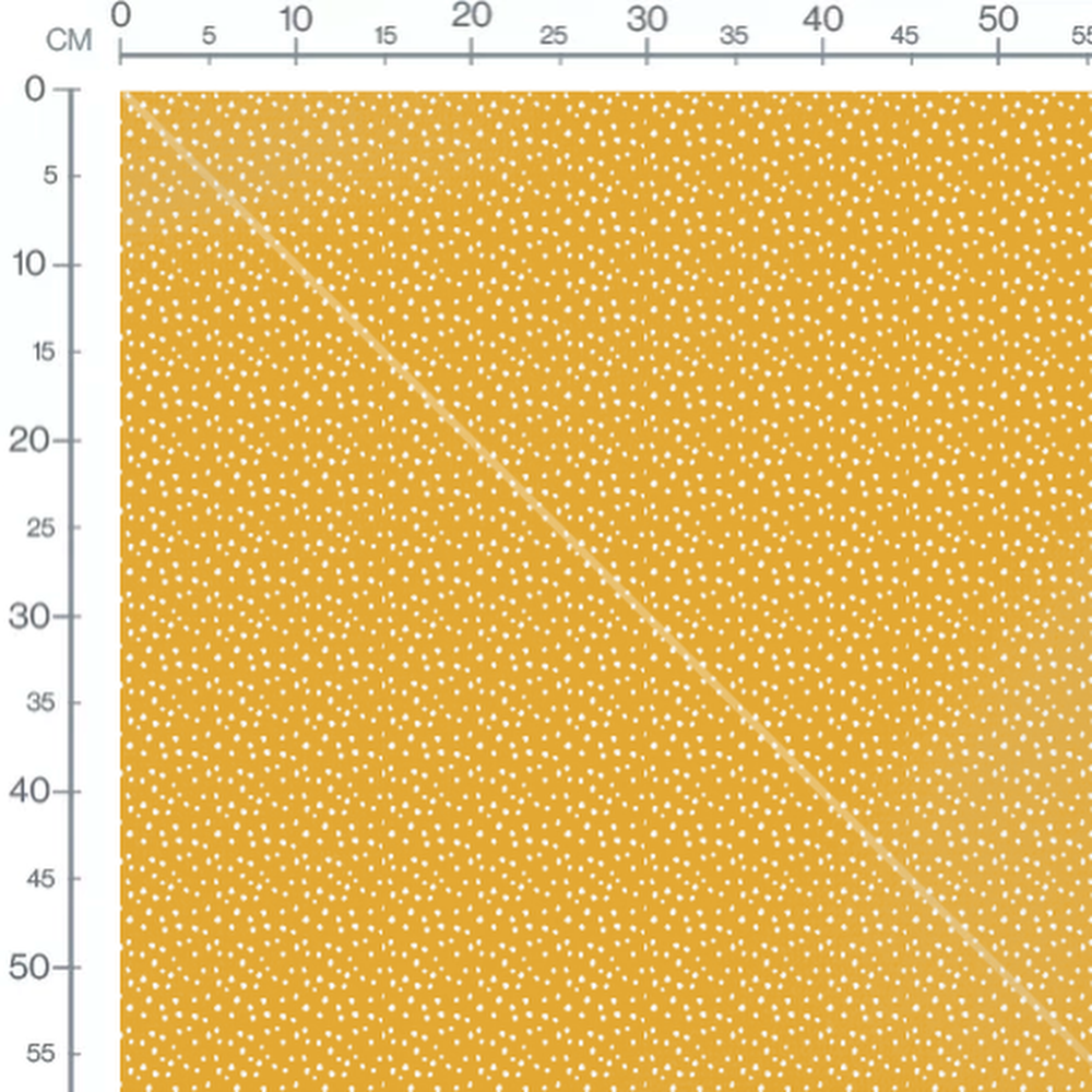 Tissu - Pois blancs irréguliers moutarde