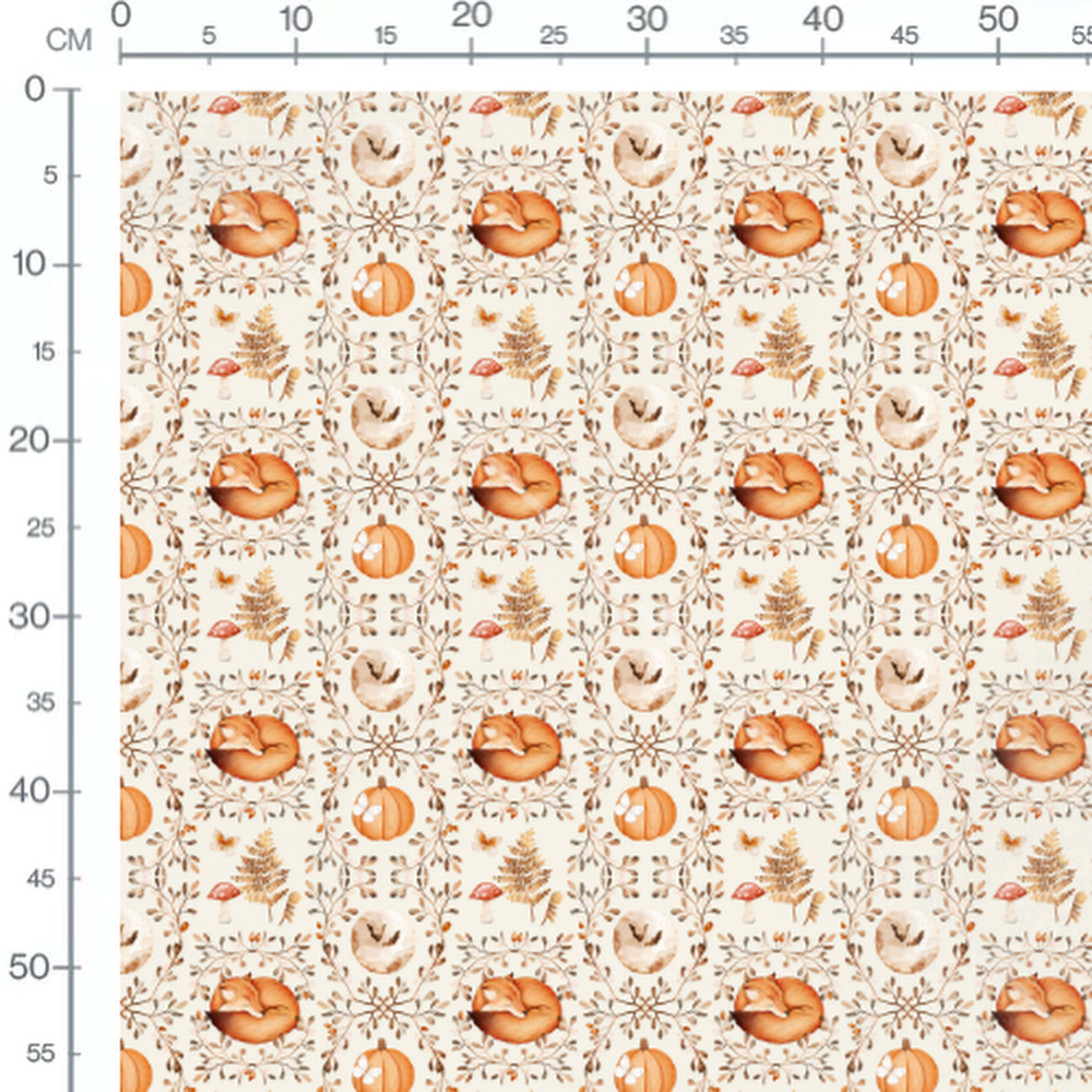 Tissu - Renard et éléments forestiers