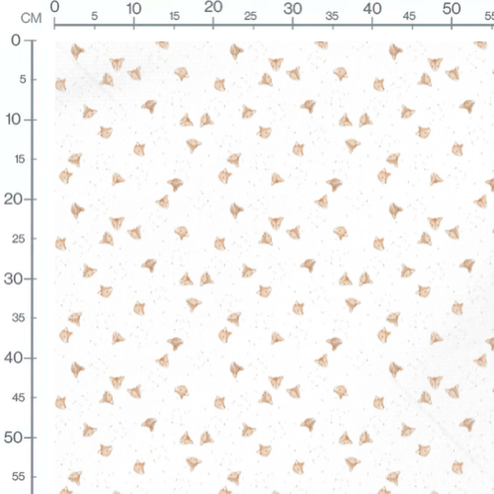 Tissu - Faons beige et points gris