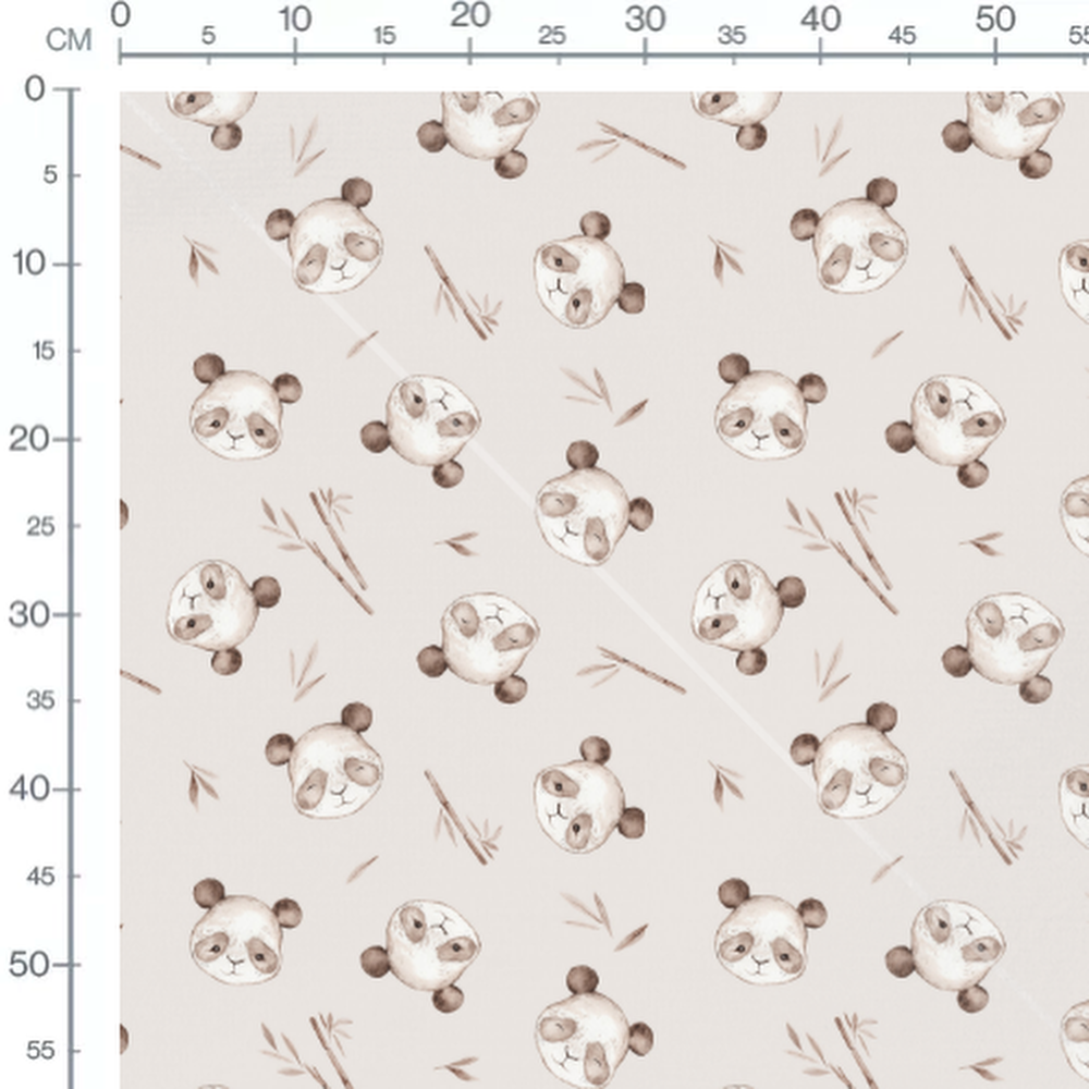 Tissu - Pandas et branches de bambou