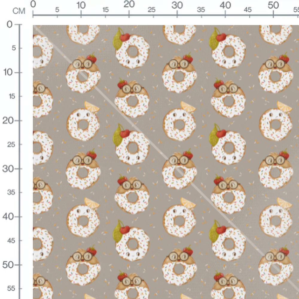 Tissu - Donuts avec visages amusants