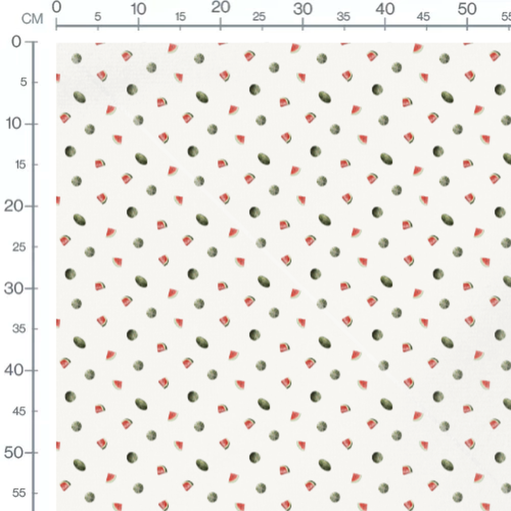 Tissu - Pastèques et citrons verts