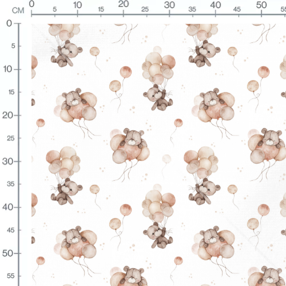 Tissu - Oursons et ballons légers