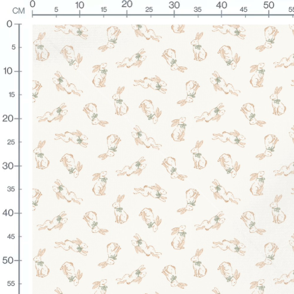 Tissu - Chats beige et poissons ludiques