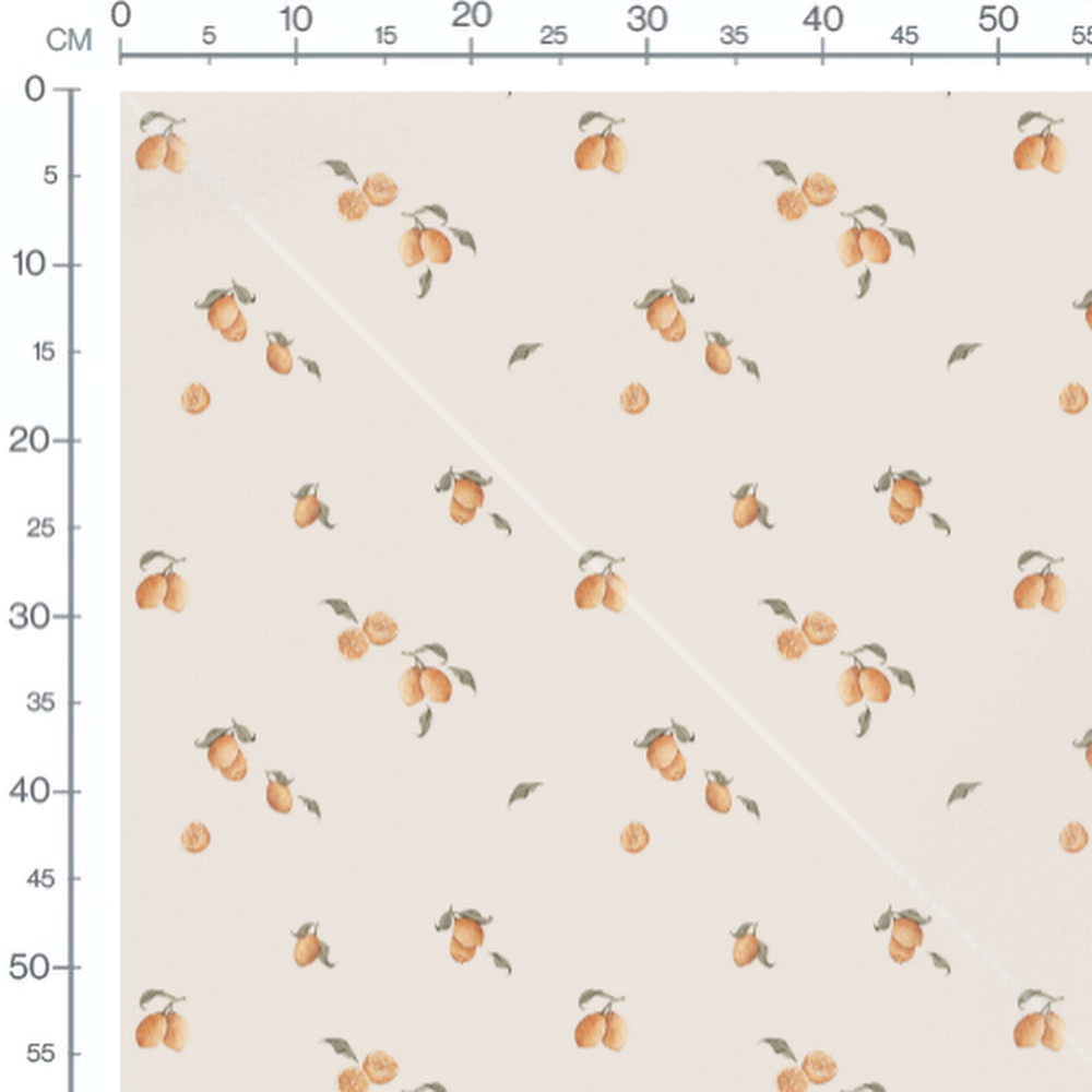 Tissu - Citrons et feuilles vertes