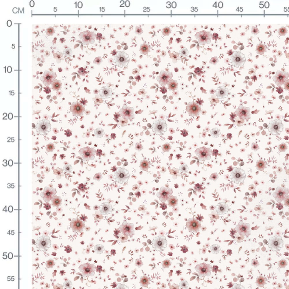 Tissu - Variété de fleurs sur blanc