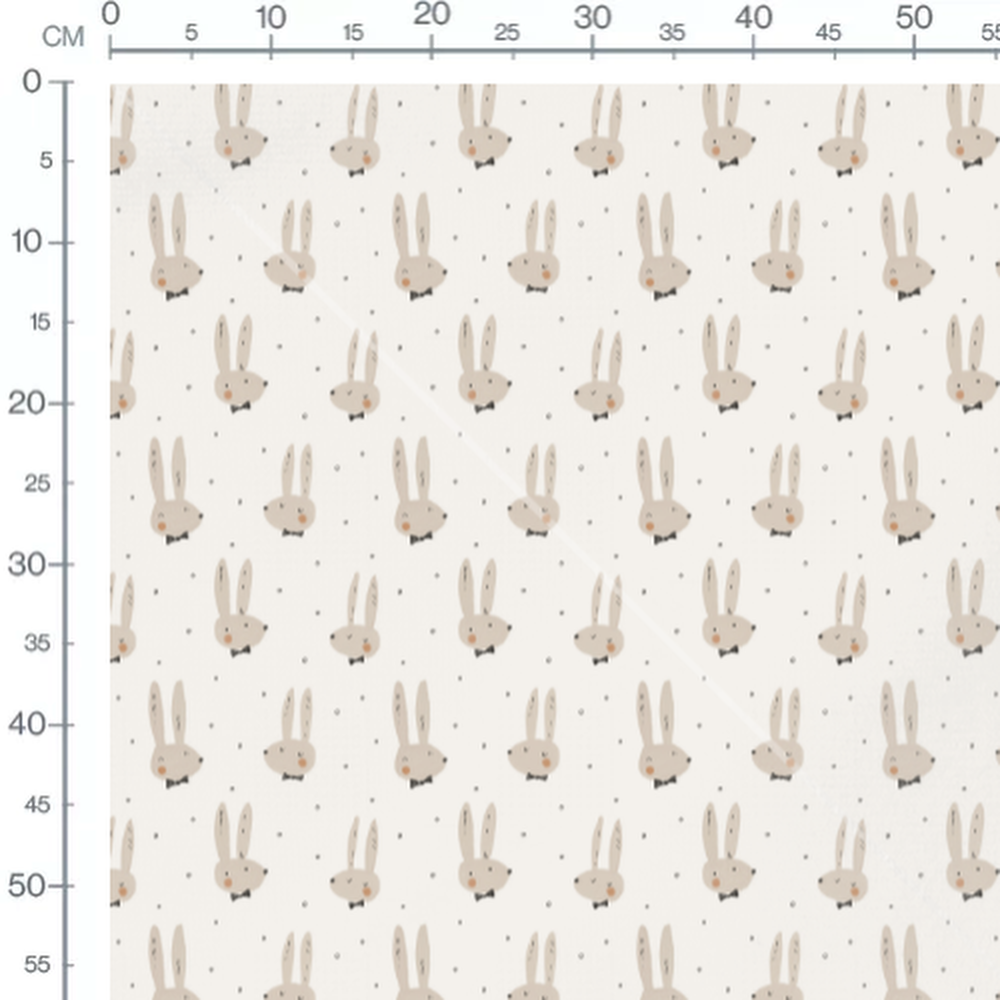 Tissu - Lapins noeuds papillon
