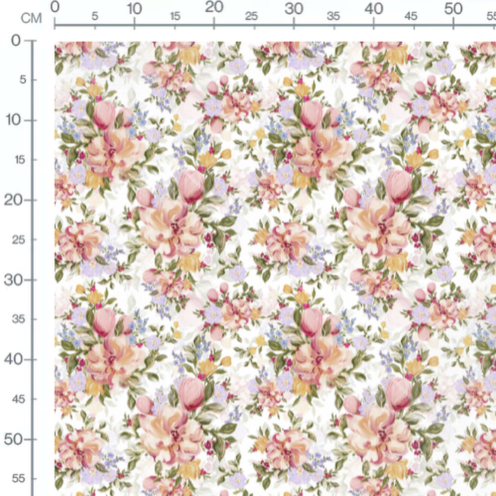 Tissu - Fleurs roses et violettes 2 2
