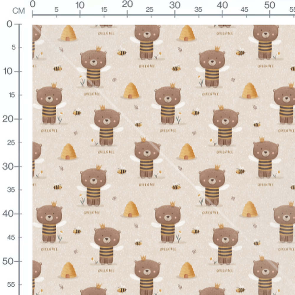 Tissu - Ours abeille avec ruche