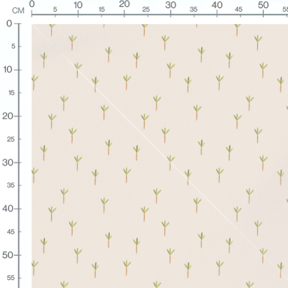 Tissu - Feuillages minimalistes beige