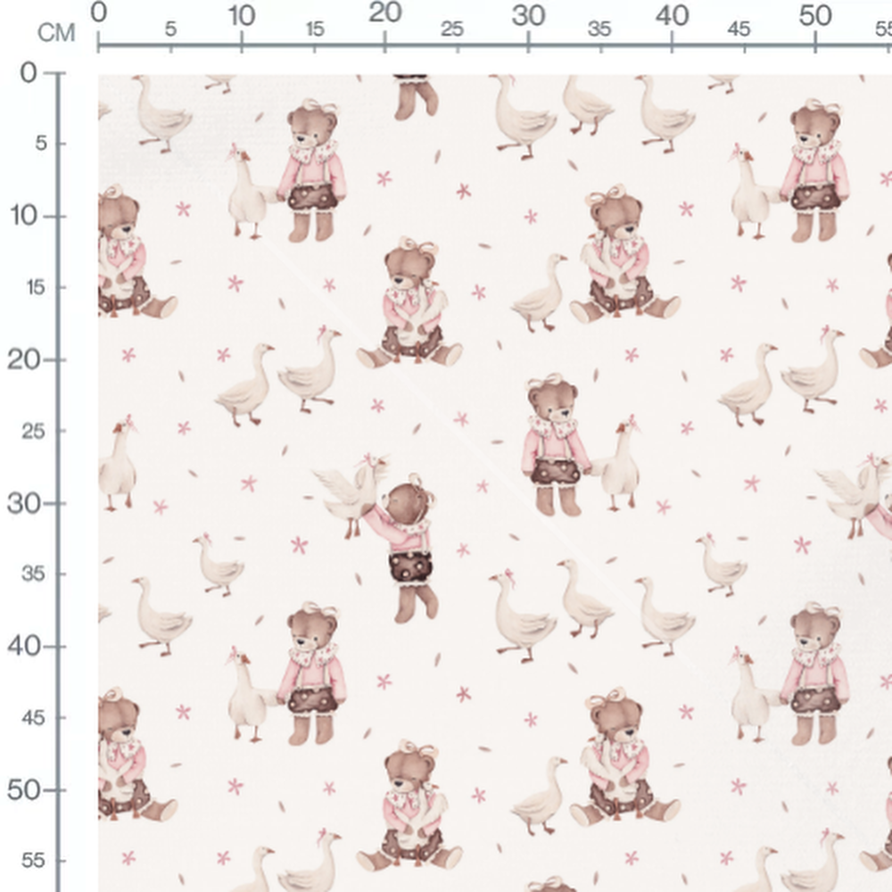 Tissu - Oursons et jouets sur beige 2