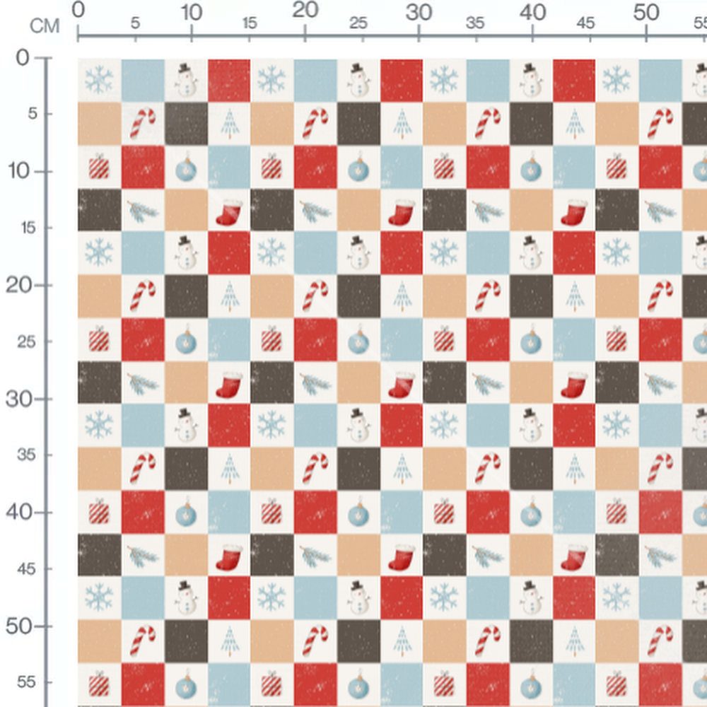 Tissu - Patchwork de Noël coloré