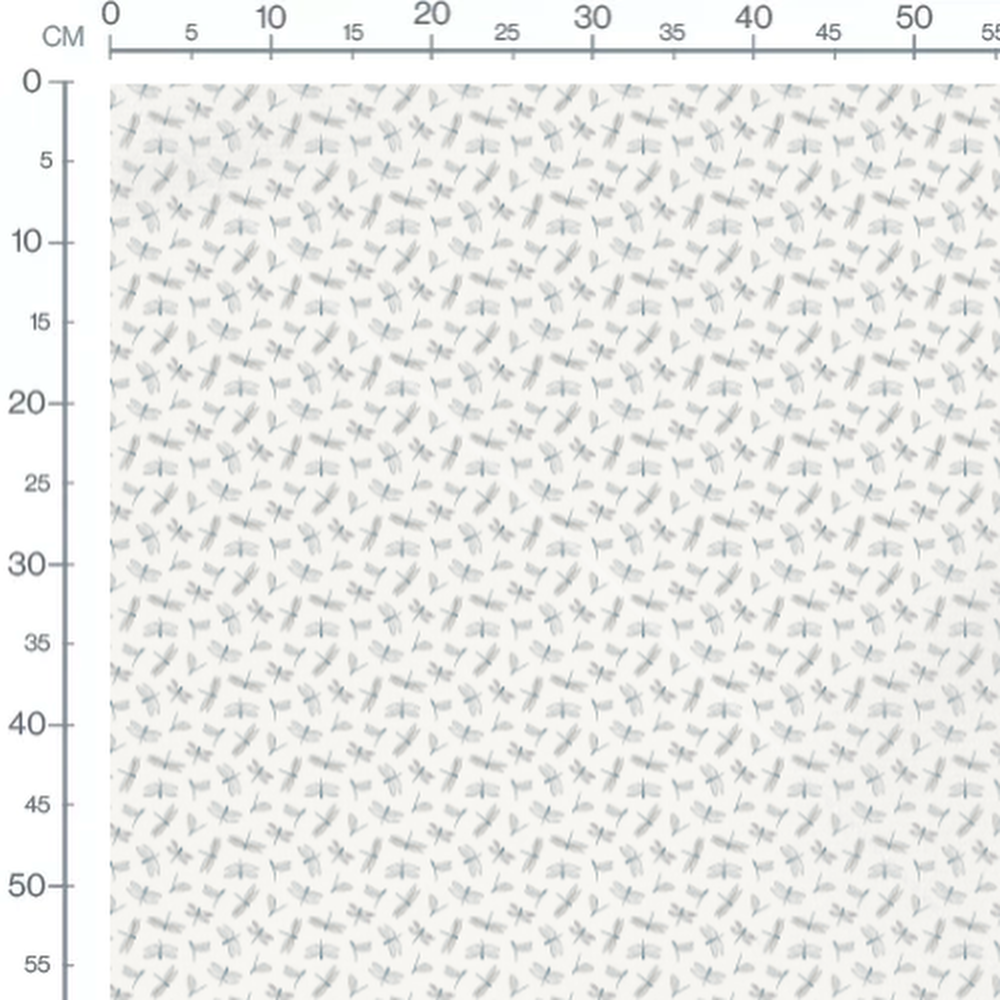 Tissu - Libellules grises et bleues