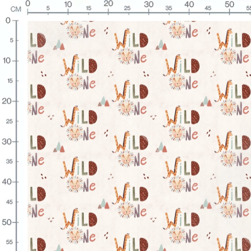 Tissu - Animaux mignons et fleurs 2