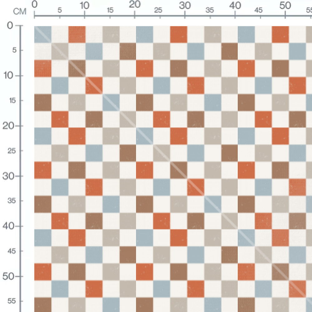 Tissu - Carreaux usés rouges et bleus