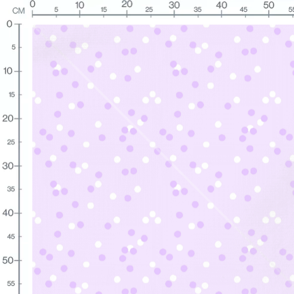 Tissu - Pois blancs et lilas