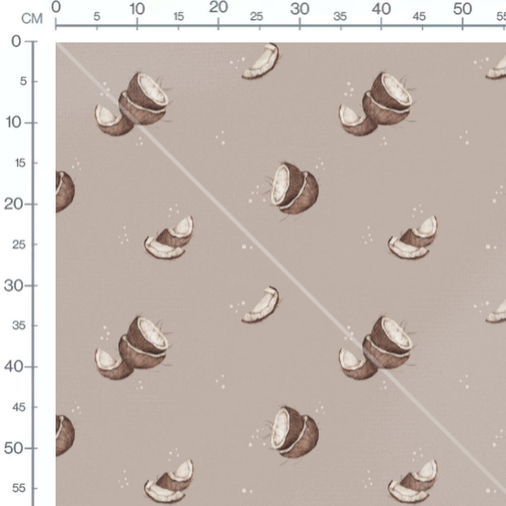 Tissu - Morceaux de noix de coco et bulles