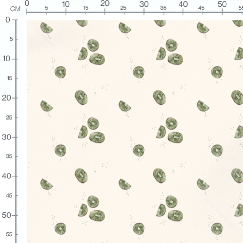 Tissu - Kiwi vert avec graines