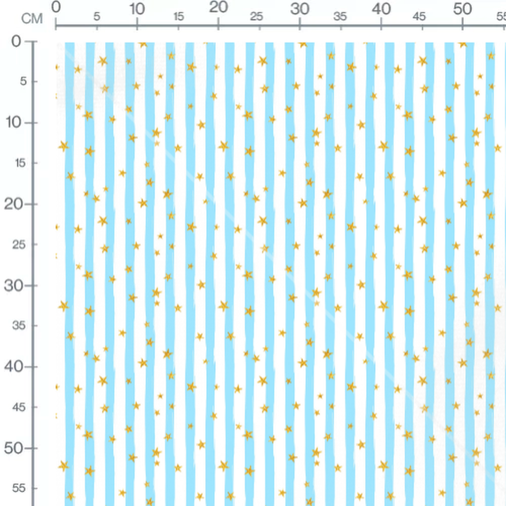 Tissu - Étoiles dorées sur rayures
