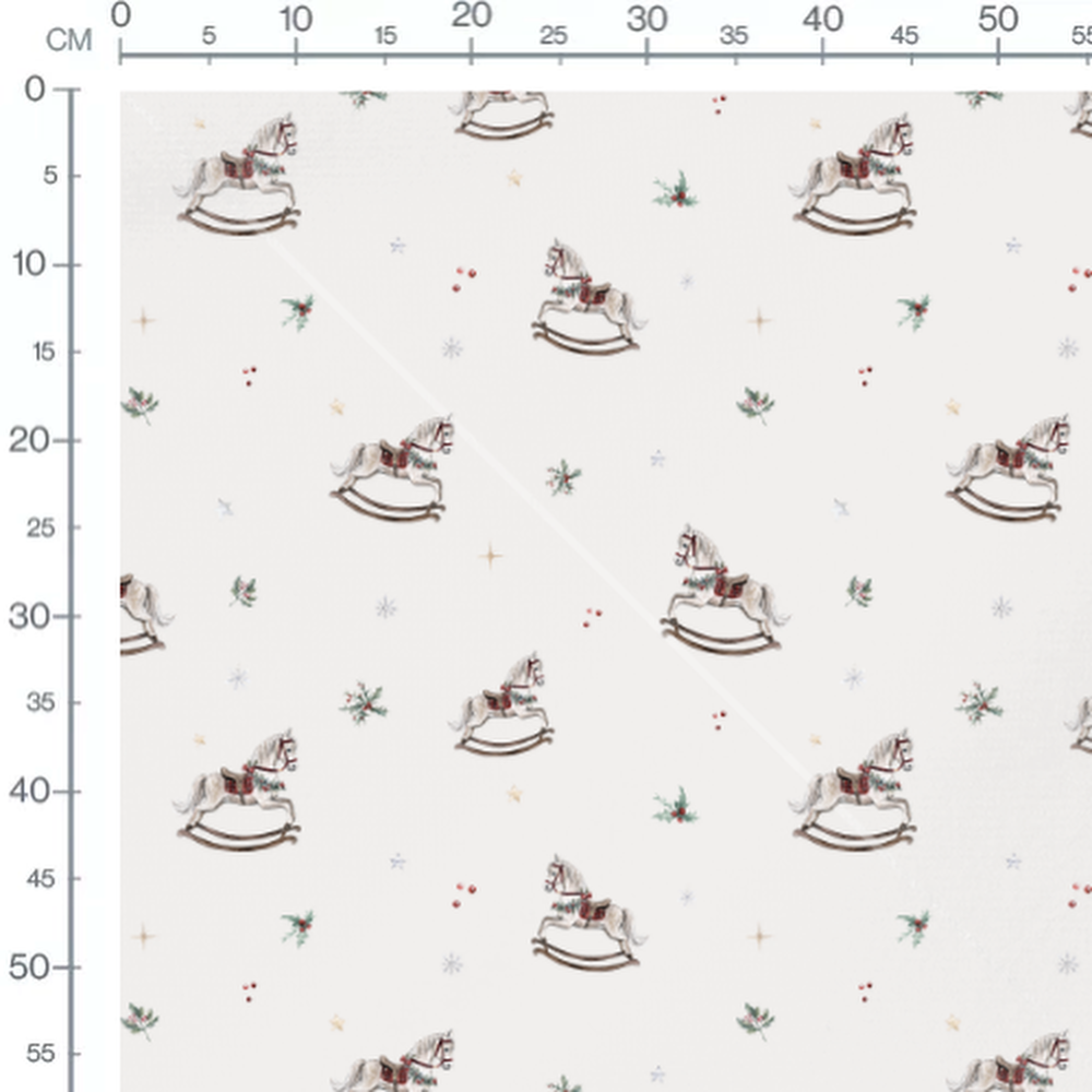 Tissu - Chevaux à bascule et houx