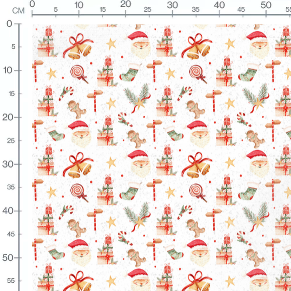 Tissu - Cadeaux et cloches festives