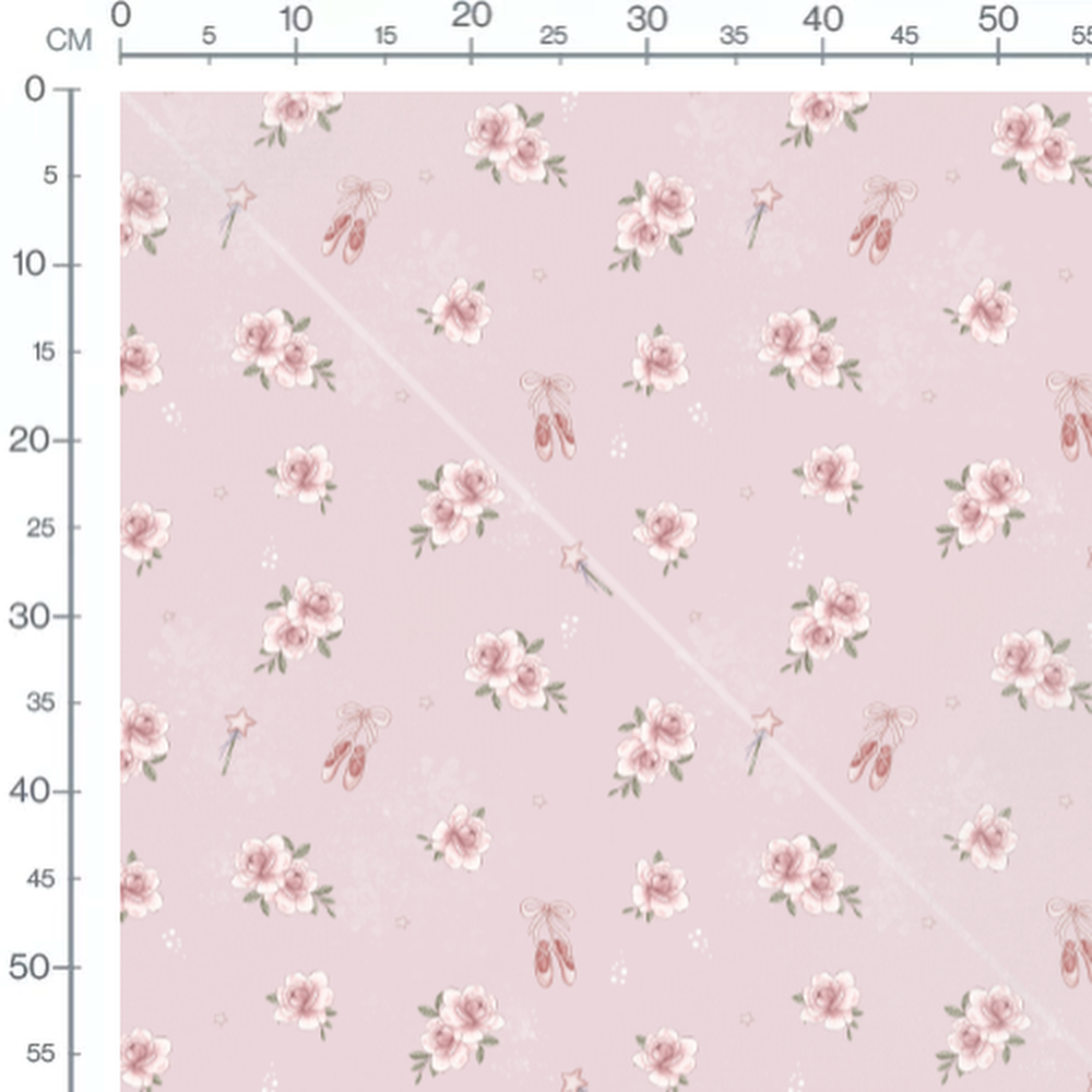 Tissu - Roses et chaussons roses