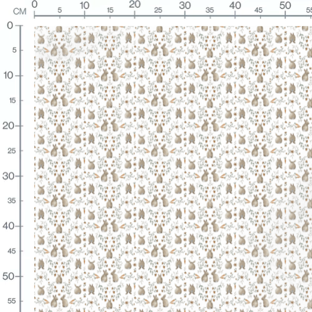 Tissu - Lapins et carottes colorées