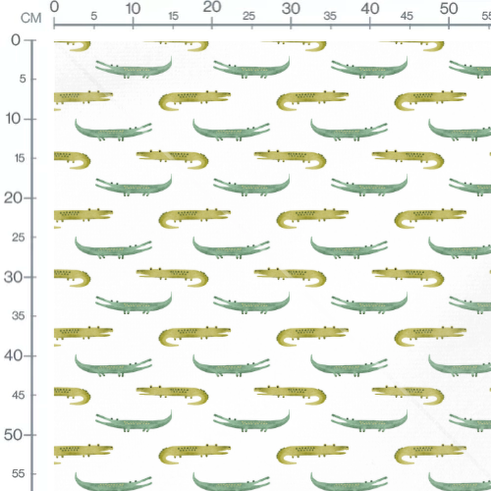 Tissu - Crocodiles expressifs aquarellés