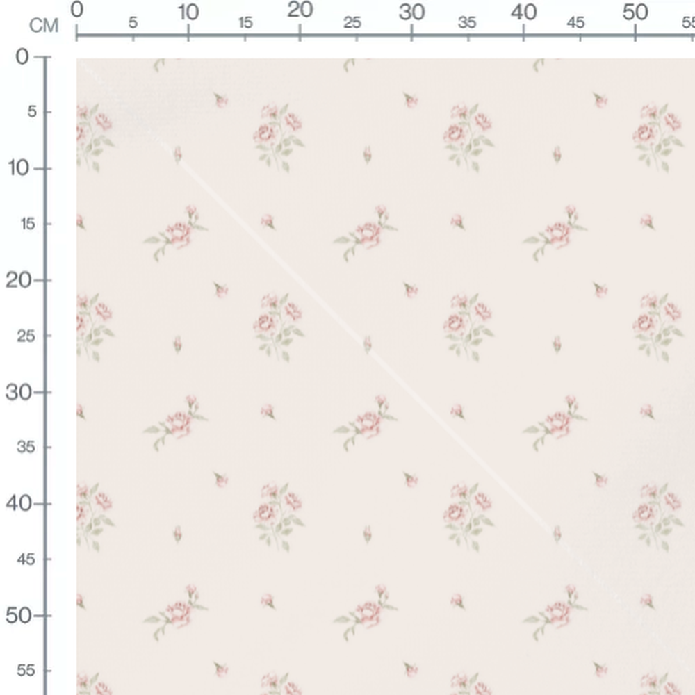 Tissu - Fleurs roses sur fond beige 3