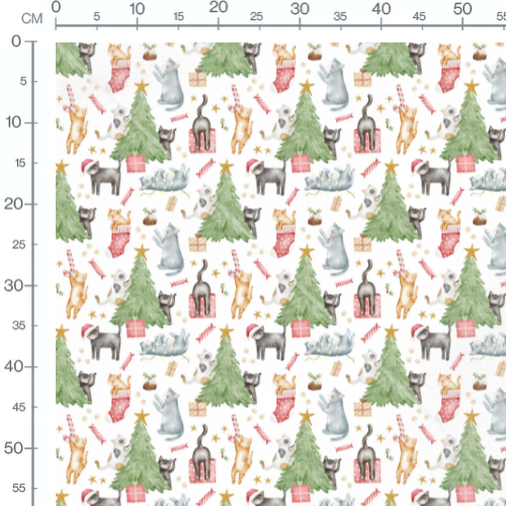 Tissu - Chats et décorations de Noël