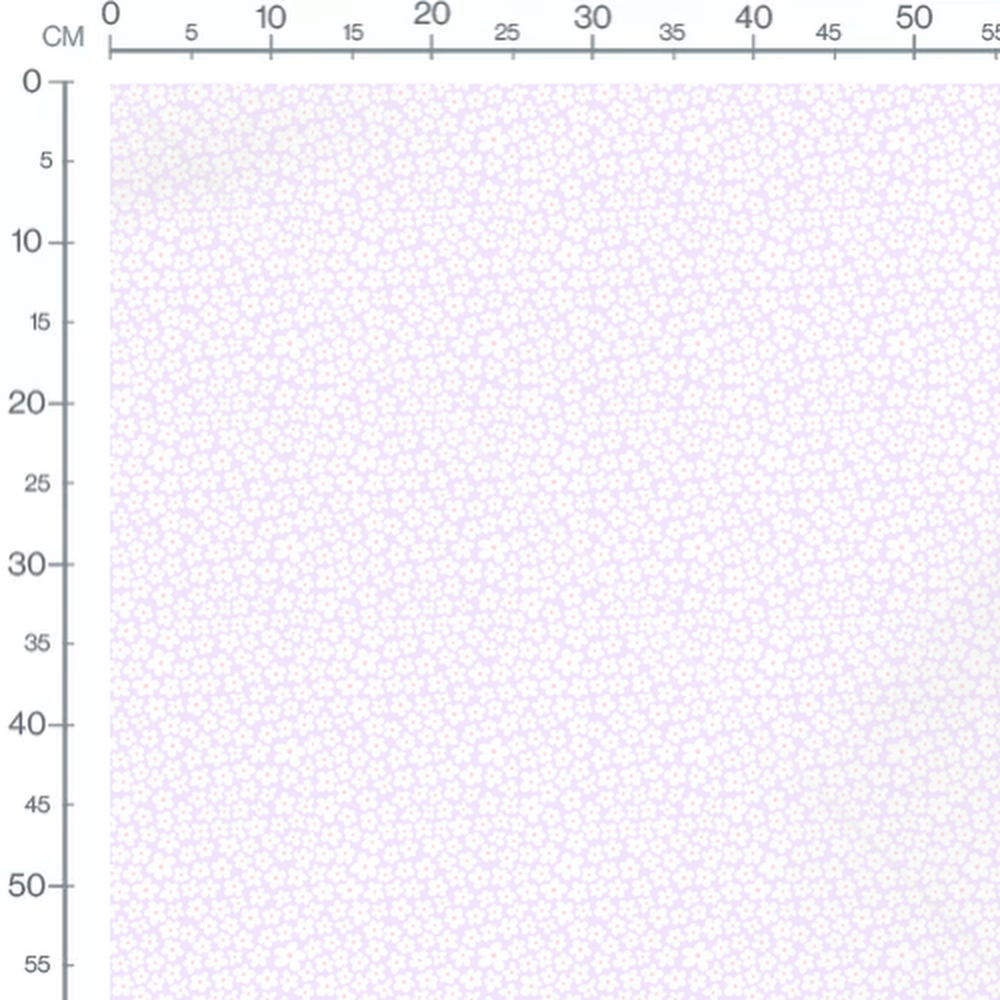 Tissu - Fleurs blanches et roses lilas