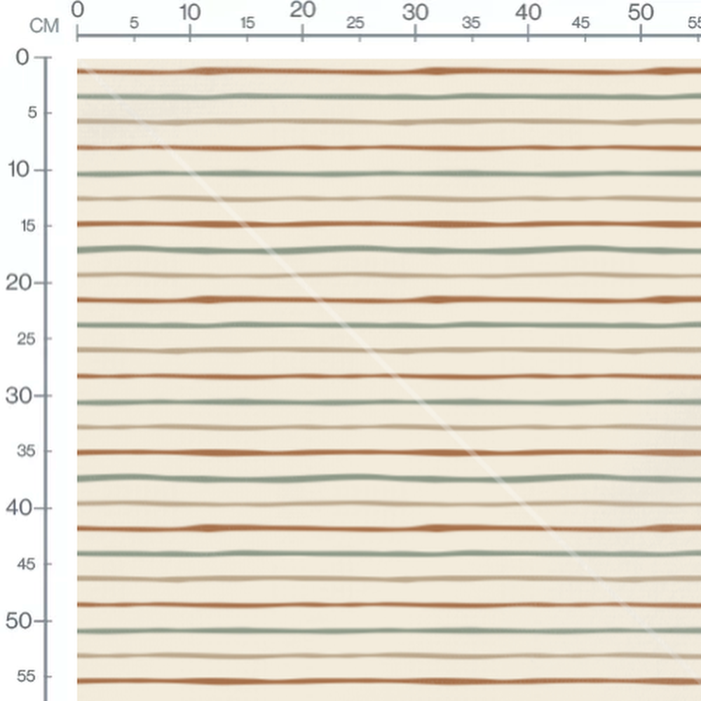 Tissu - Rayures marron et vert beige