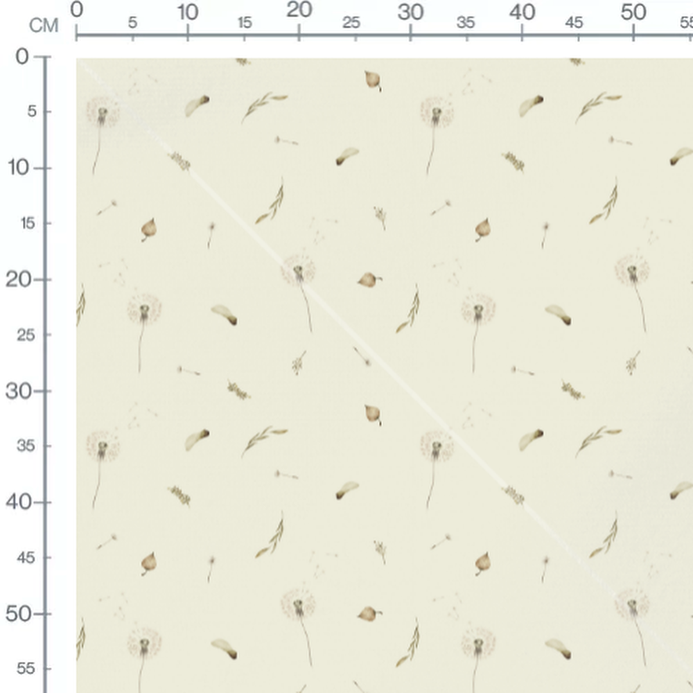 Tissu - Fleurs et feuilles dispersées