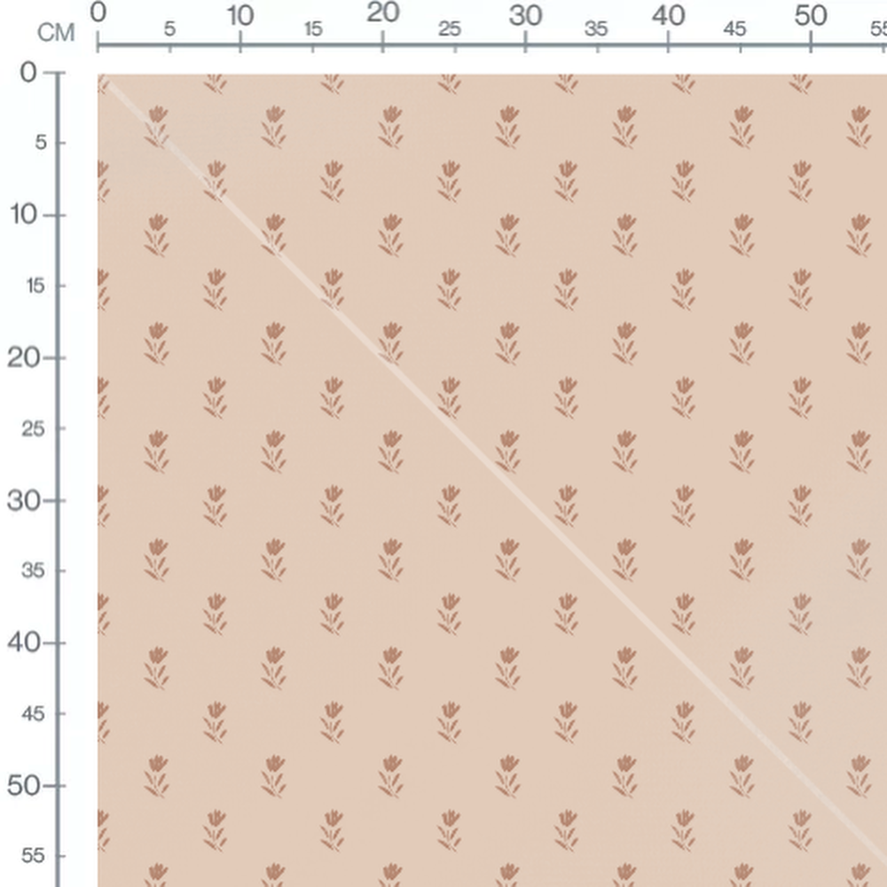Tissu - Fleurs minimalistes brunes
